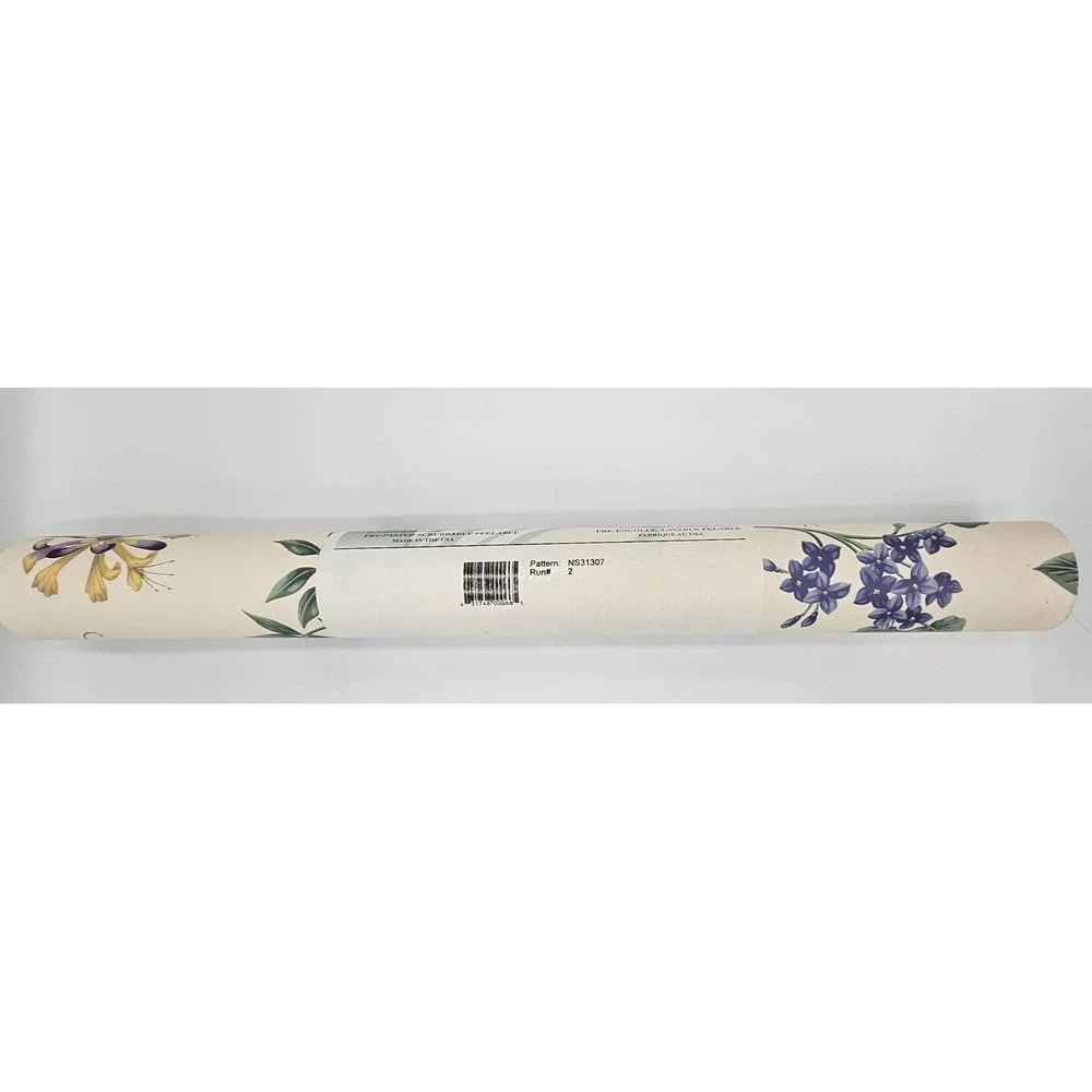 Vintage Wallquest Wallpaper Roll NS31307 Floral Vinyl Wallcovering Purple Yellow